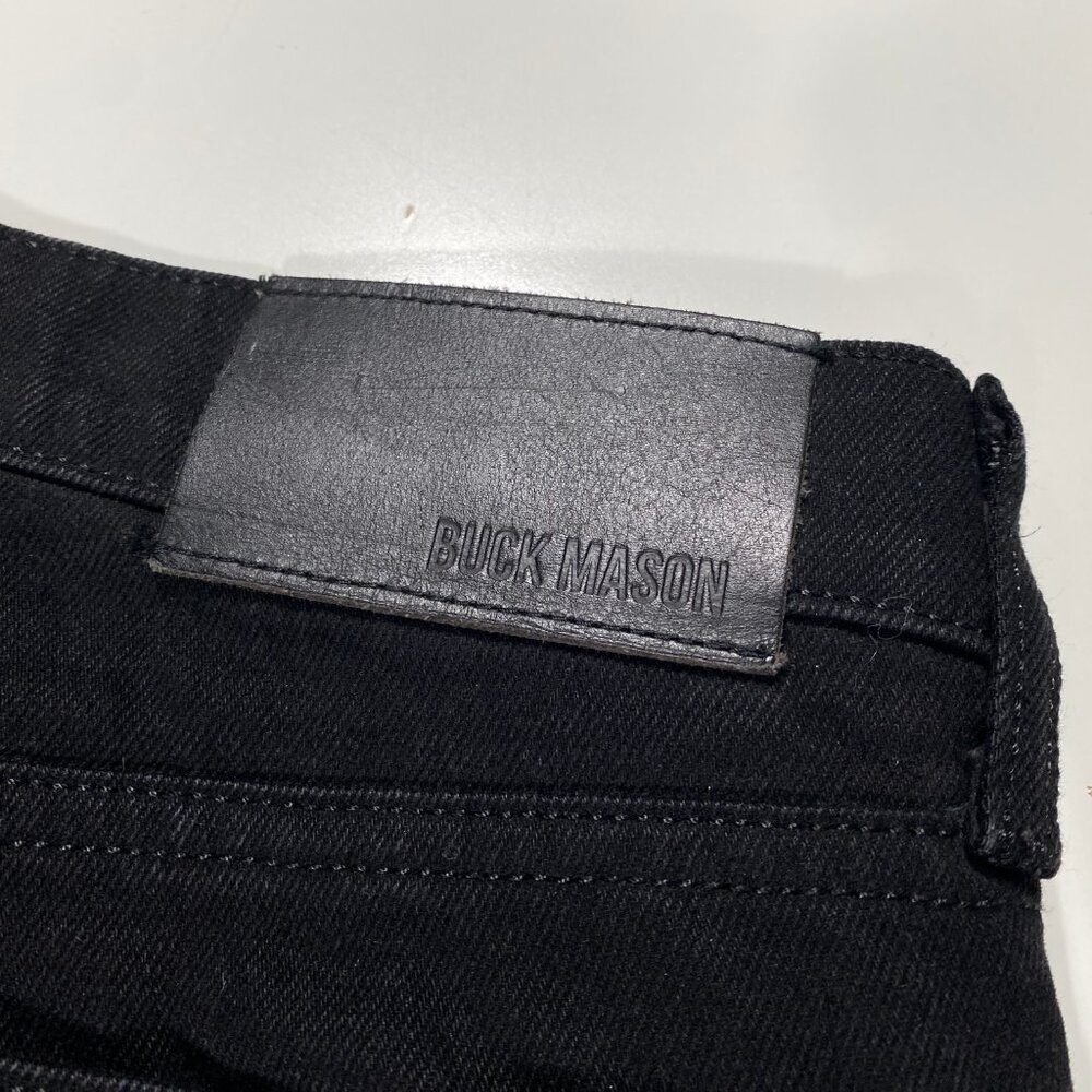 Buck Mason Button-Fly Slim Fit Stretch Denim Black Jeans Men's size 31x29 - Picture 6 of 9